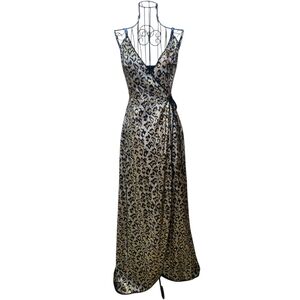 Sequin Gold and Tan Animal Print Gown